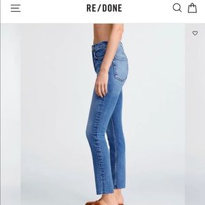 RE/DONE stretch high rise ankle crop - blue, 24